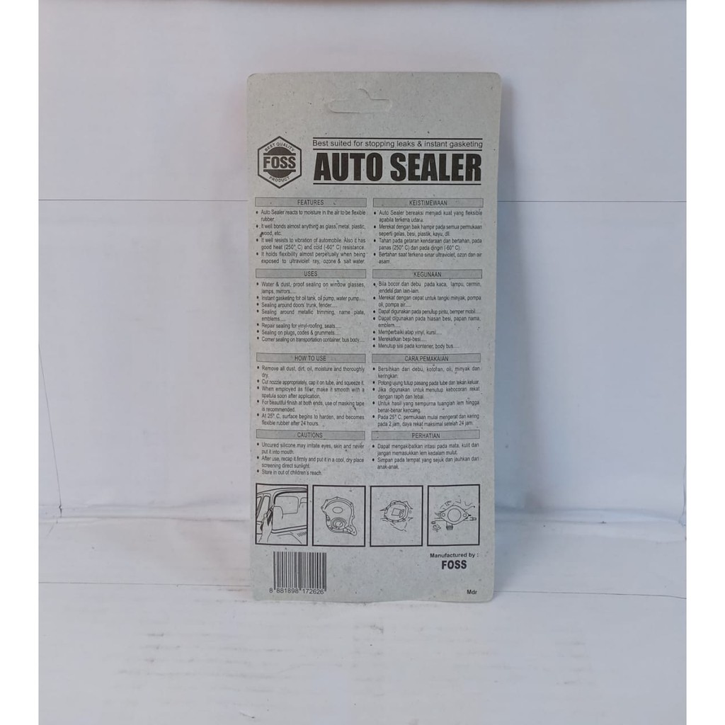 AUTO SEALER FOSS HITAM - LEM GASKET FOSS AUTO SEALER BLACK