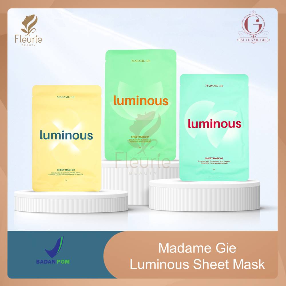 Madame Gie Luminous Sheet Mask - Sheet Mask / Masker Wajah Glowing Whitening Original BPOM