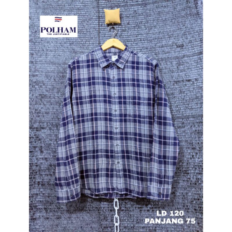 Kemeja flanel Polham second original