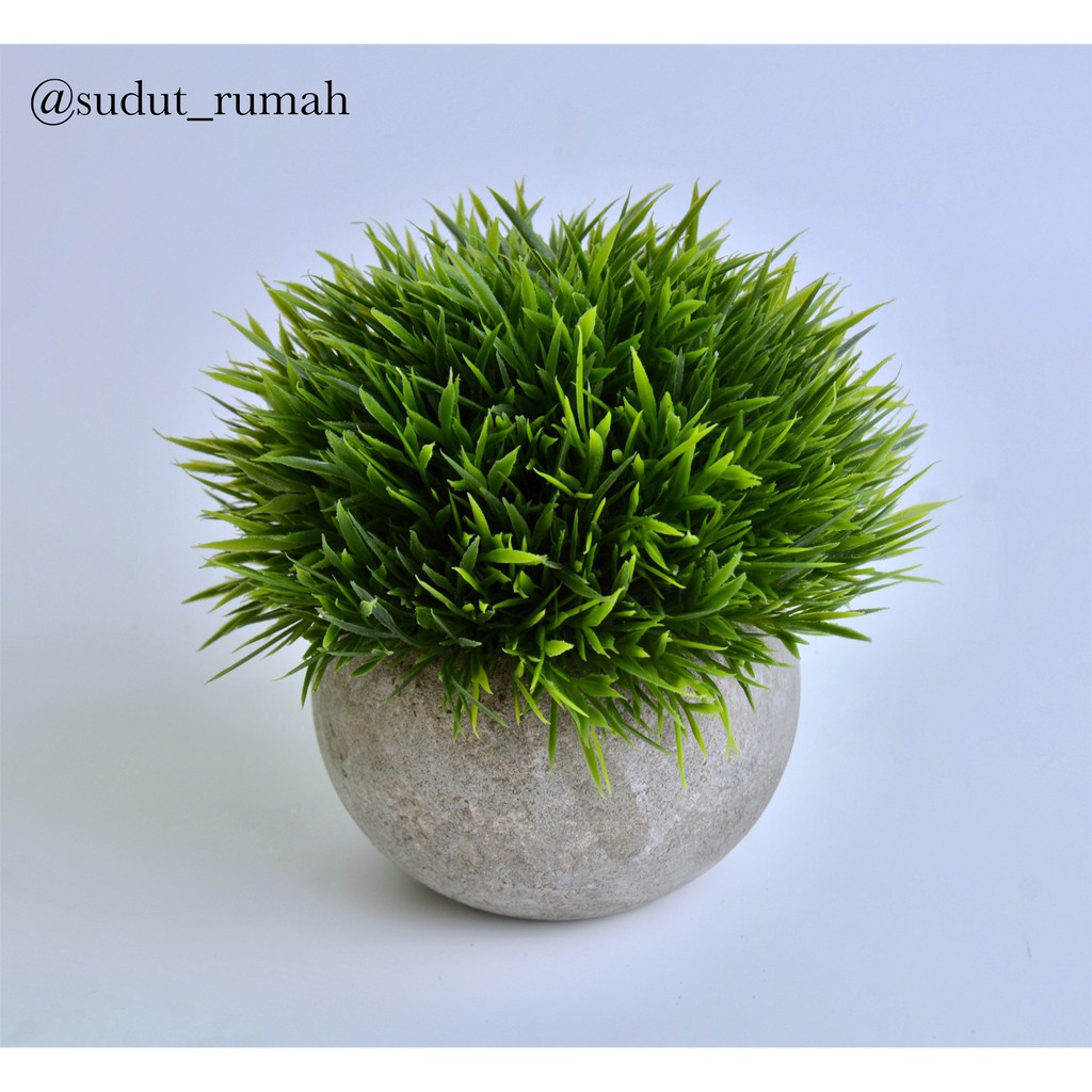 BONSAI BULAT GRASS BALL ARTIFICIAL BUNGA PLASTIK PALSU PAJANGAN DEKORASI-7