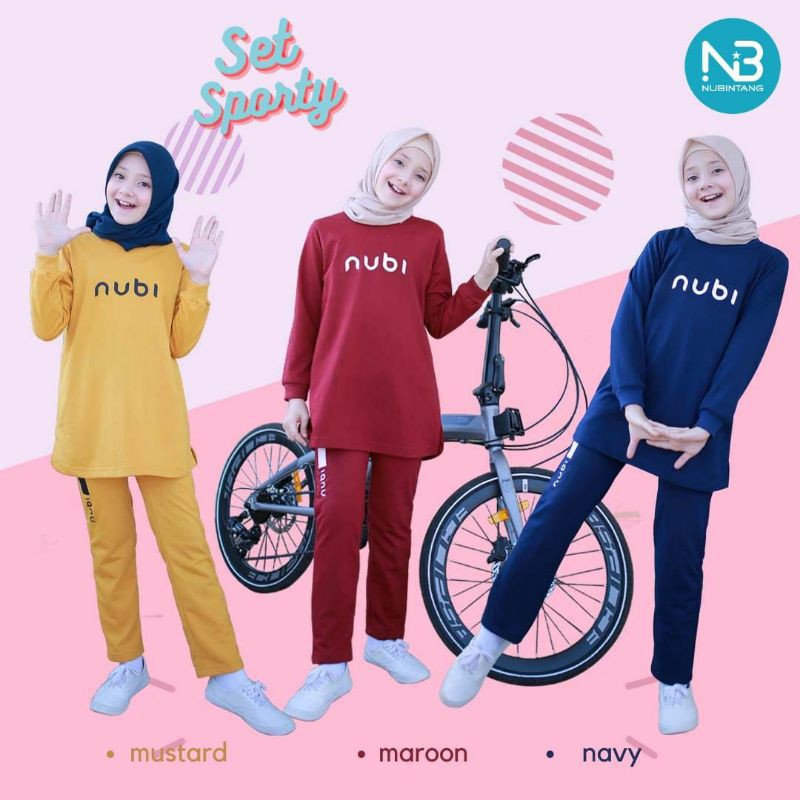 nubi sporty anak perempuan | nubi sporty | baju training olahraga anak