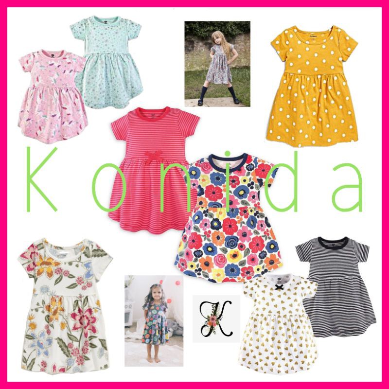 konida baju anak perempuan baju dress anak wanita baju kaos anak usia 6bulan-5tahun