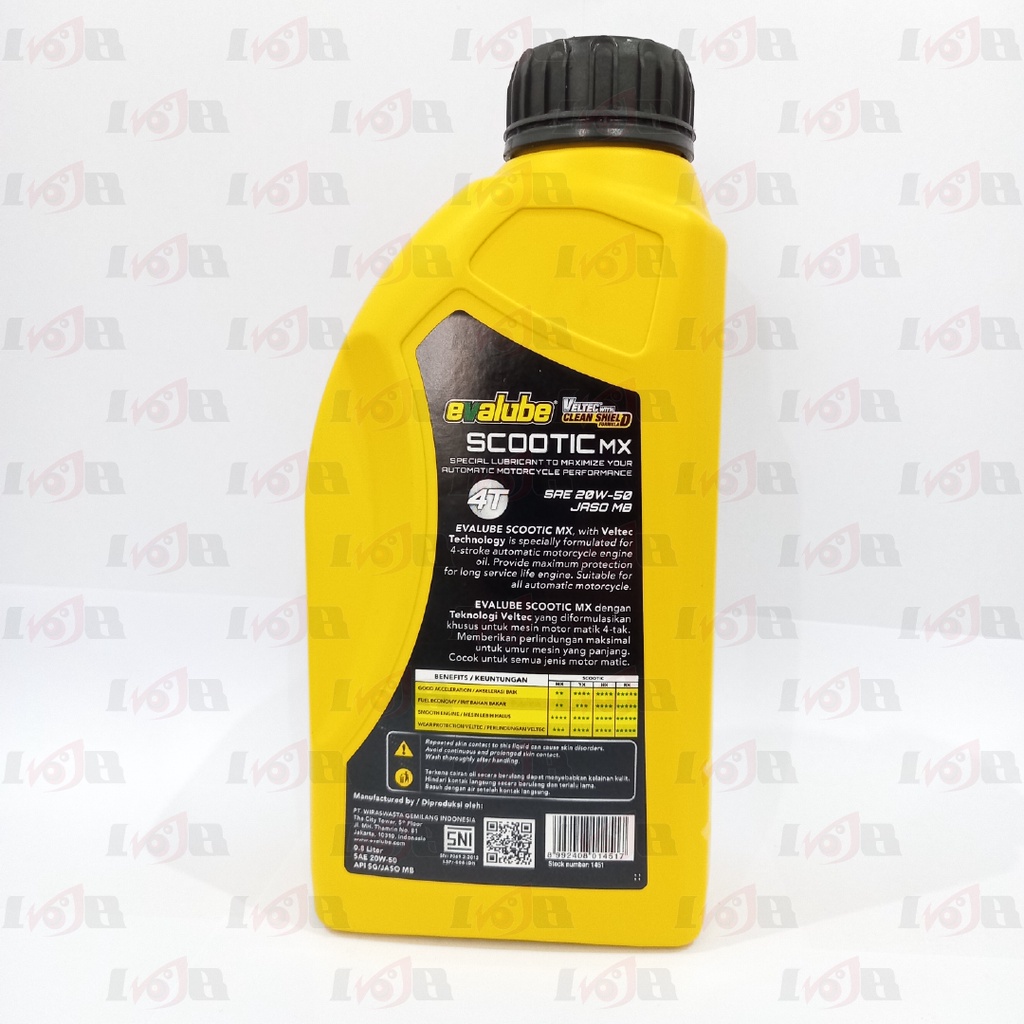 Evalube Scootic MX Oli Mesin Motor Matic Universal Oil Scooter Vespa Honda Yamaha Suzuki 4 Tax 800ml