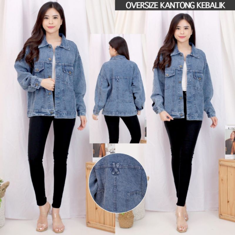 MDLV ~ Jaket Jeans Oversize Kantong Kebalik Jaket Jeans Cewek Jaket Jeans Premium Jaket Jeans Import Good Quality Women Jeans Jaket Fashion Import