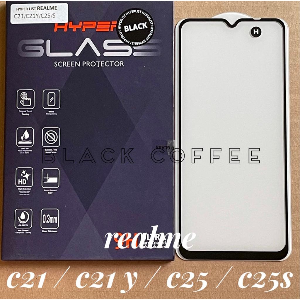 HYPER LIST Tempered glass FULL REALME C21 / REALME C21Y / REALME C25 / REALME C25s