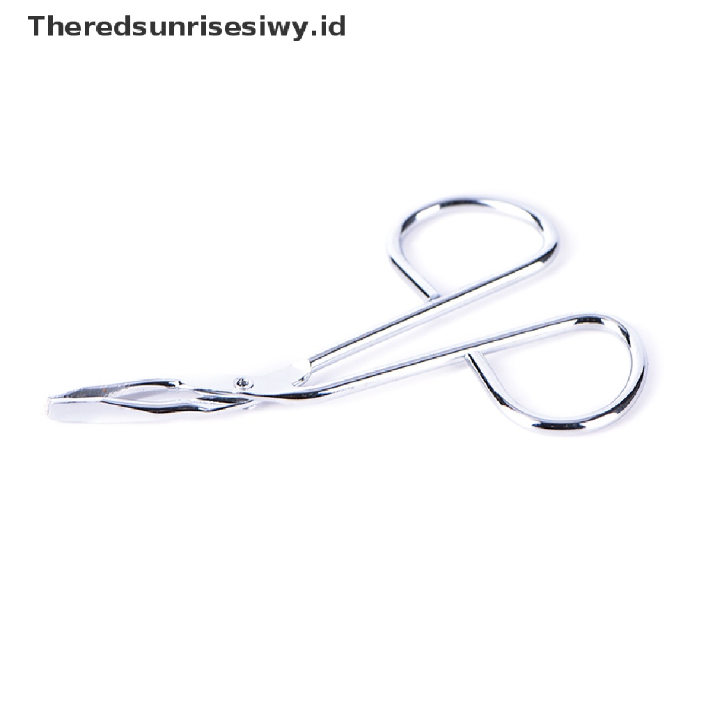 (Theredsunrisesiwy.Id) Gunting Pinset Alis Ujung Flat Bahan Stainless Steel