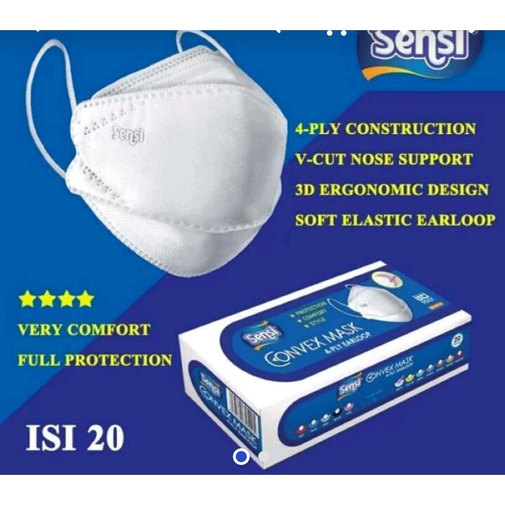 Masker Sensi Convex 4 ply Emboss 4D Original