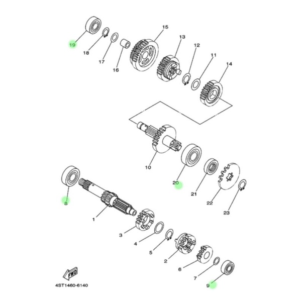 LAHER BEARING MESIN RASIO SET CRYPTON VEGA R JUPITER Z 2001-2008 ORIGINAL