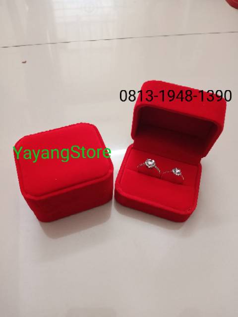 Tempat Cincin Couple Beludru Muat 2 cincin untuk lamaran seserahan nikah