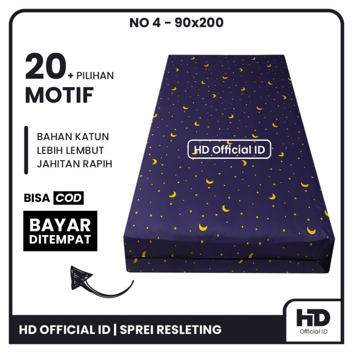 Promo Sarung Kasur Busa Resleting Ukuran 90X200 Single No 4 Set Sprei