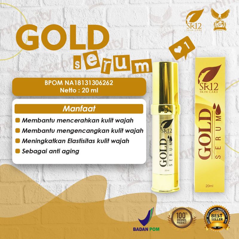 GOLD SERUM SR12/serum glowing, penghilang flek hitam,pencerah wajah,anti aging