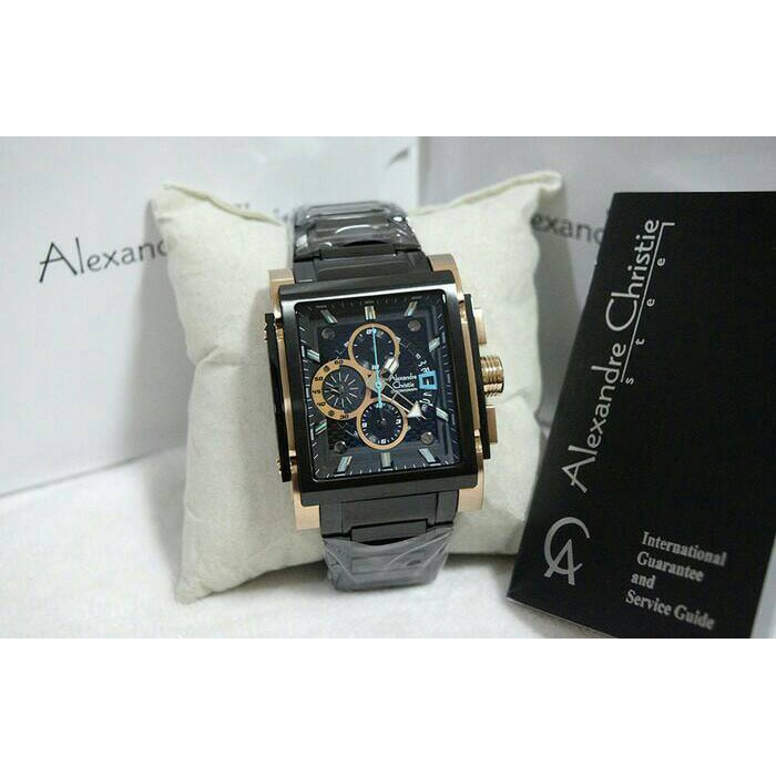 *FREE ONGKIR* ALEXANDRE CHRISTIE AC 6405 ROSEGOLD BLACK. GARANSI RESMI 1TAHUN *PROMO BRANDED*