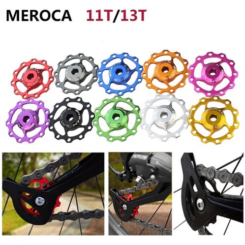 Pulley RD Bearing MEROCA 11T/13T MEROCA Pulley RD Bearing Sepeda / 11t/13t Pulley Derailleur Belakang Bahan Aluminum Alloy Untuk Sepeda Gunung Mtb / 11T / 13T Aluminium Alloy MTB Mountain Bike Sepeda Belakang Pulley Jockey Wheel Road Bike Guide Roller