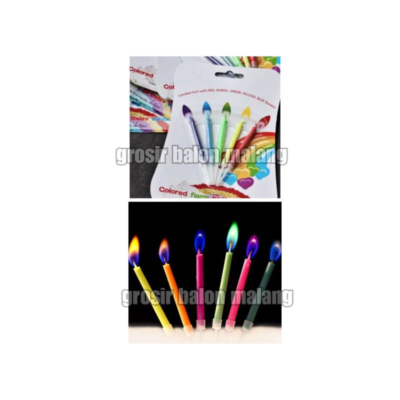 lilin api warna colored flame candle