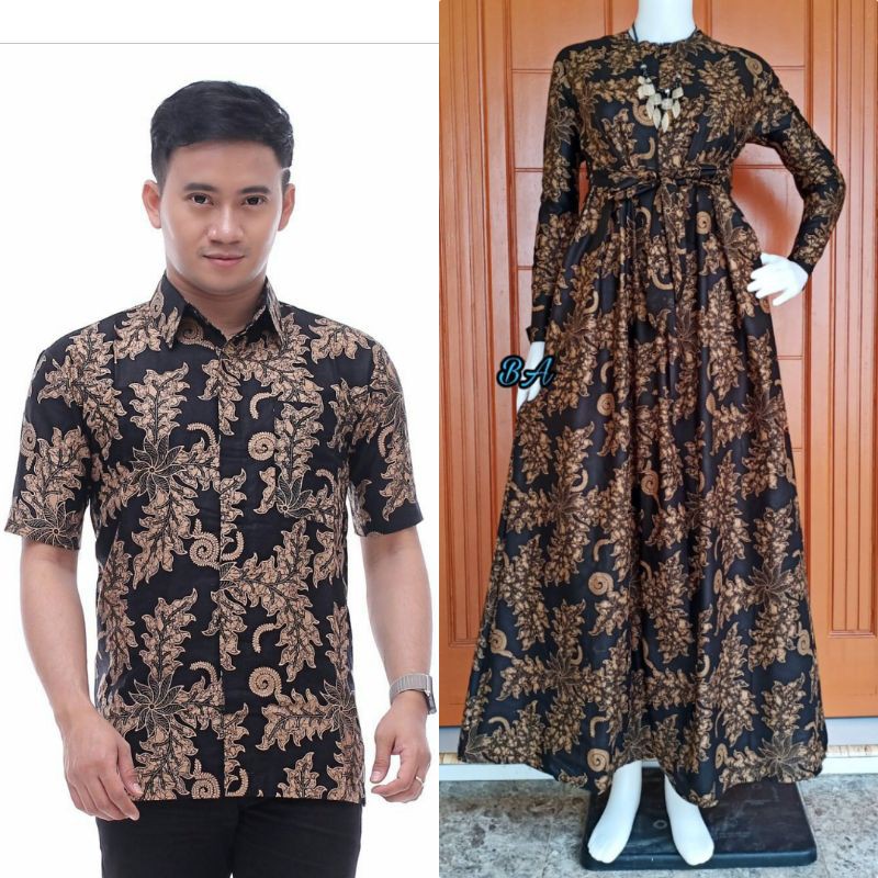 Batik Couple Jumbo_Maora Sania Ruffle Batik Couple Ori Ndoro Jowi DNT Garansi Termurah-Cp Jati jumbo