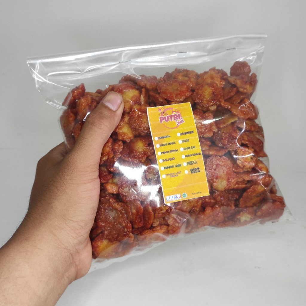 Keripik Emping Melinjo 500gr Pedas Manis Kriuk