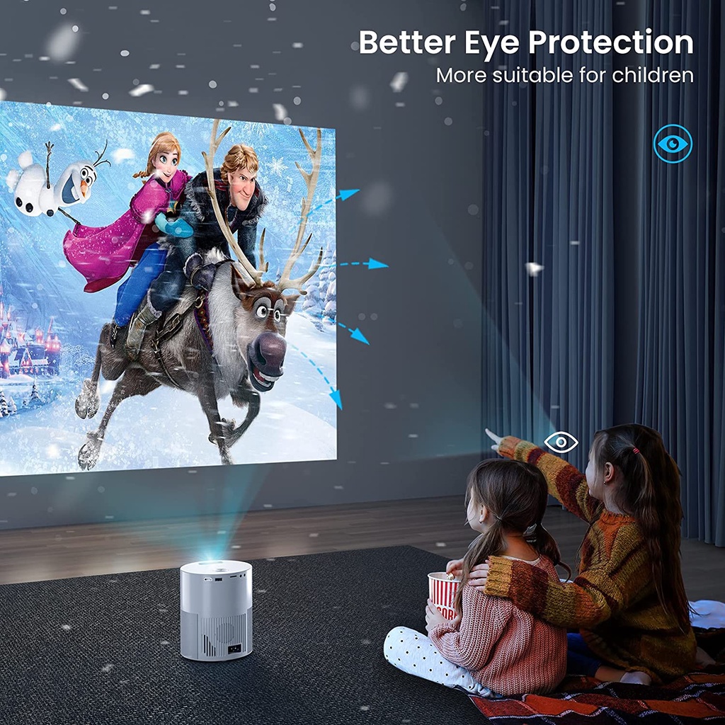 AUN Proyektor Bioskop Rumah Built-in Android 9.0  Layar Bisa 3meter Smart android TV Portable Projector Android 9.0 1080P 4000 lumens ET40S Home Entertainment Projector Office Projector Presentation Profesional Smart TV