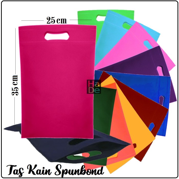 

NEW Oval 25x35 cm | Tas Kain Spunbond / Goodie Bag Polos Kantong Souvenir - Random (Bebas)