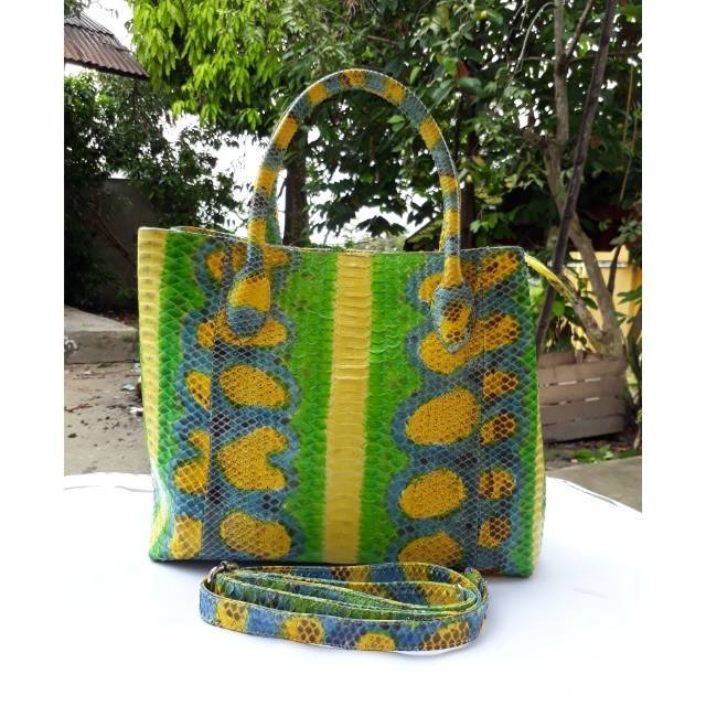 MURAHMERIAH Tas wanita tas kulit tas santai Tas kulit ular phyton asli size jumbo