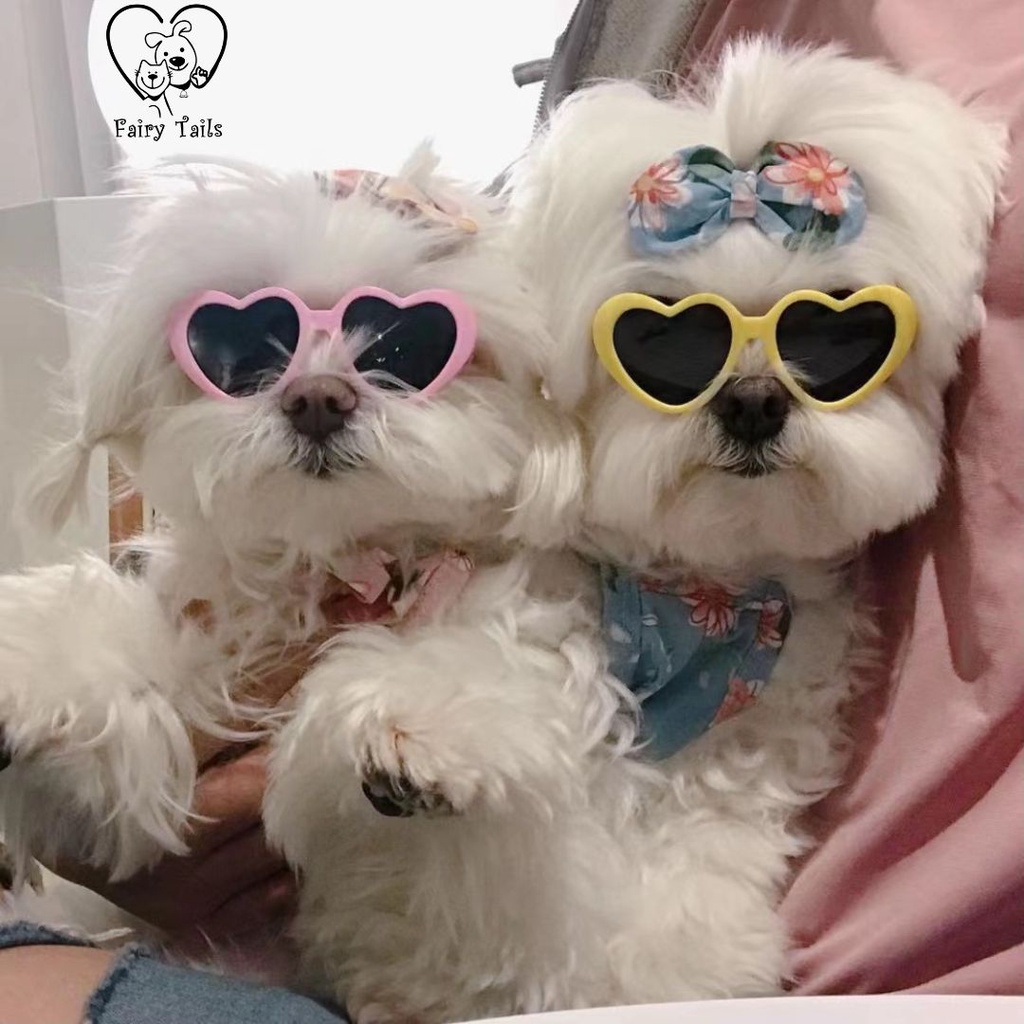 Kacamata Korea Kostum Cosplay Anjing Kucing Kacamata Plastik Love | Pet Fashion Plastic Love Sunglassess Glasses Round Shape