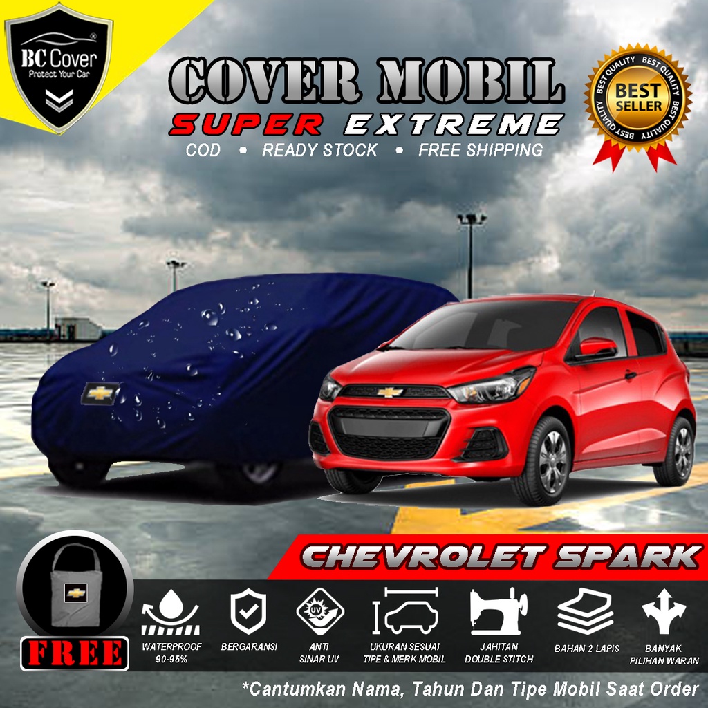 Body Cover Mobil Chevrolet Spark Outdoor / Sarung Mobil Chevrolet Spark Waterproof Penutup Mantel Tutup Mobil Chevrolet Spark Anti Air