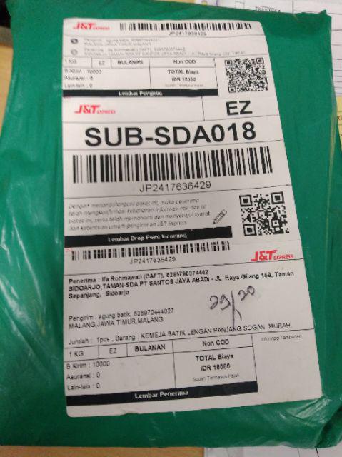 Kemeja Batik Lengan Panjang Sogan  Murah