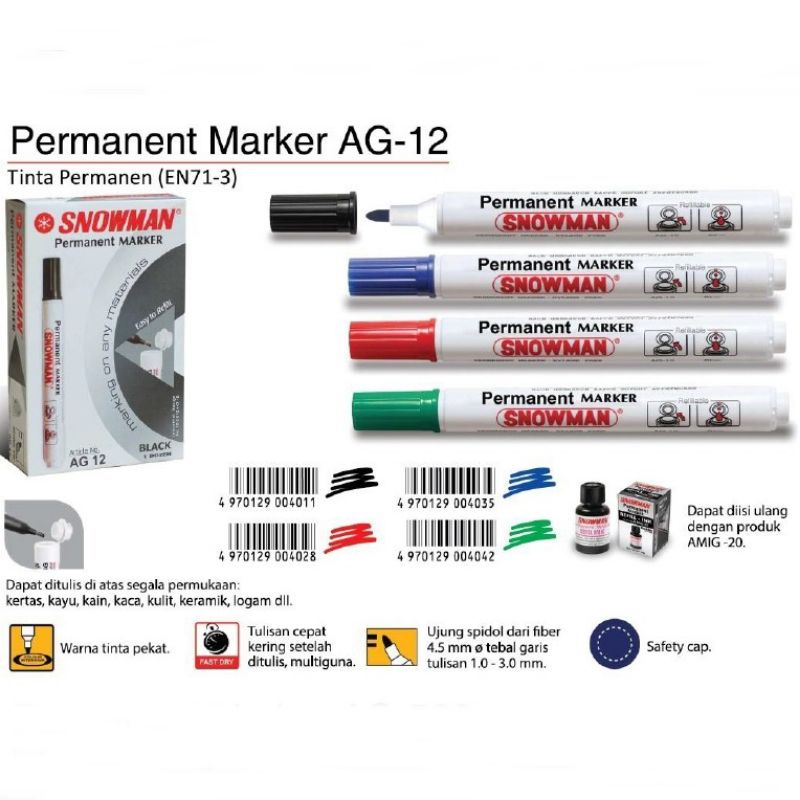 

Spidol Snowman Permanen AG-12