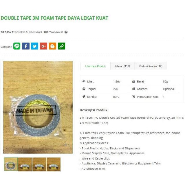 

Double Tape 3M Foam Tape Daya Lekat Kuat - Db3M
