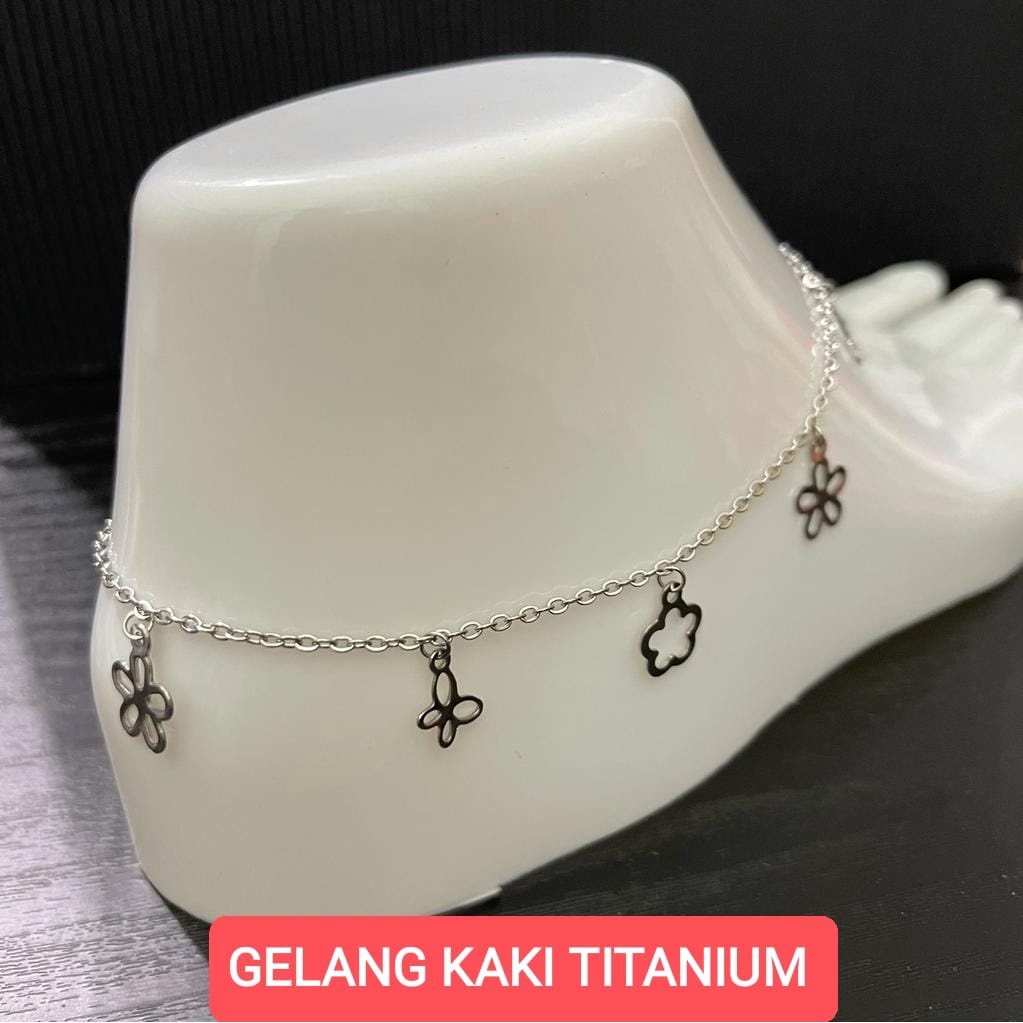 GELANG KAKI TITANIUM WANITA SILVER/EMAS /GELANG KAKI WANITA TERLARIS/GELANG KAKI WANITA TERMURAH/GELANG KAKI XUPING