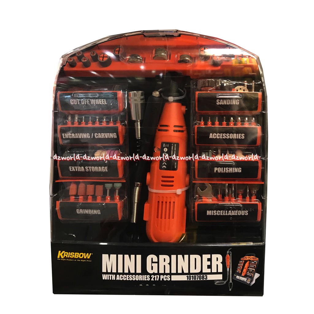 Krisbow Mini Grinder With Accessories 217Pcs Alat Mesin Gerinda Grinder