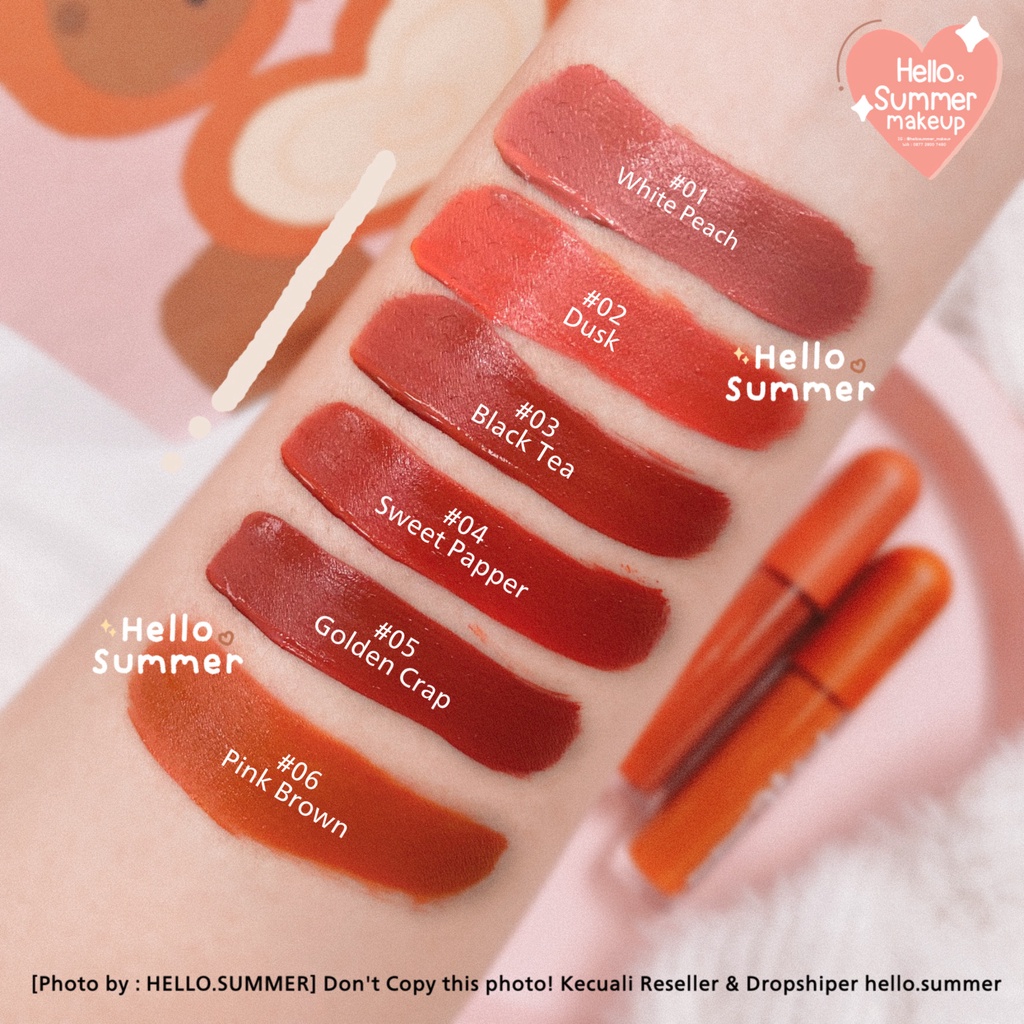 𝐌𝐀𝐓𝐓𝐄 𝐋𝐈𝐏𝐒𝐓𝐈𝐂𝐊 - Kiss Beauty Pink Brown Velvet Matte Lipgloss Longlasting Tahan Lama 5ml