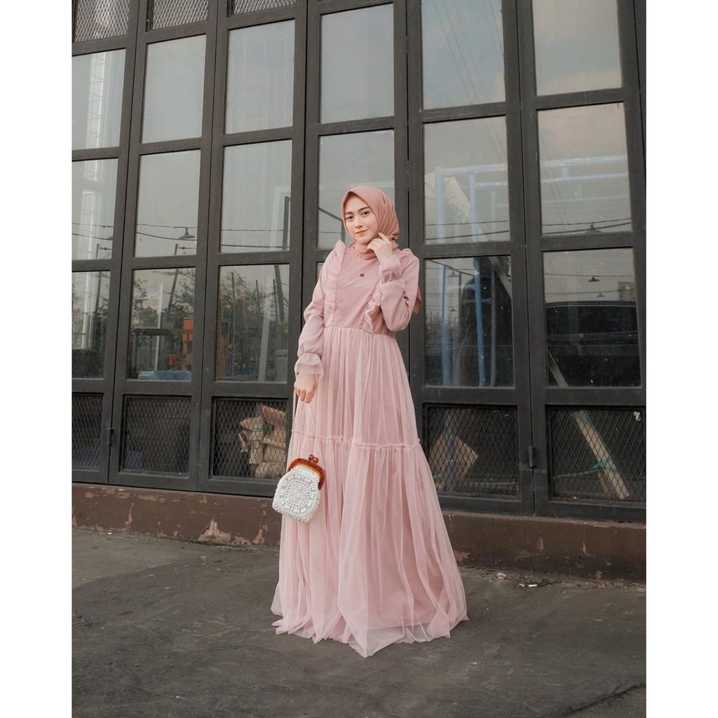 Bisa COD KLOVA DRESS MOCCA – Dress Muslimah Terbaru Gamis murah Maxi dress