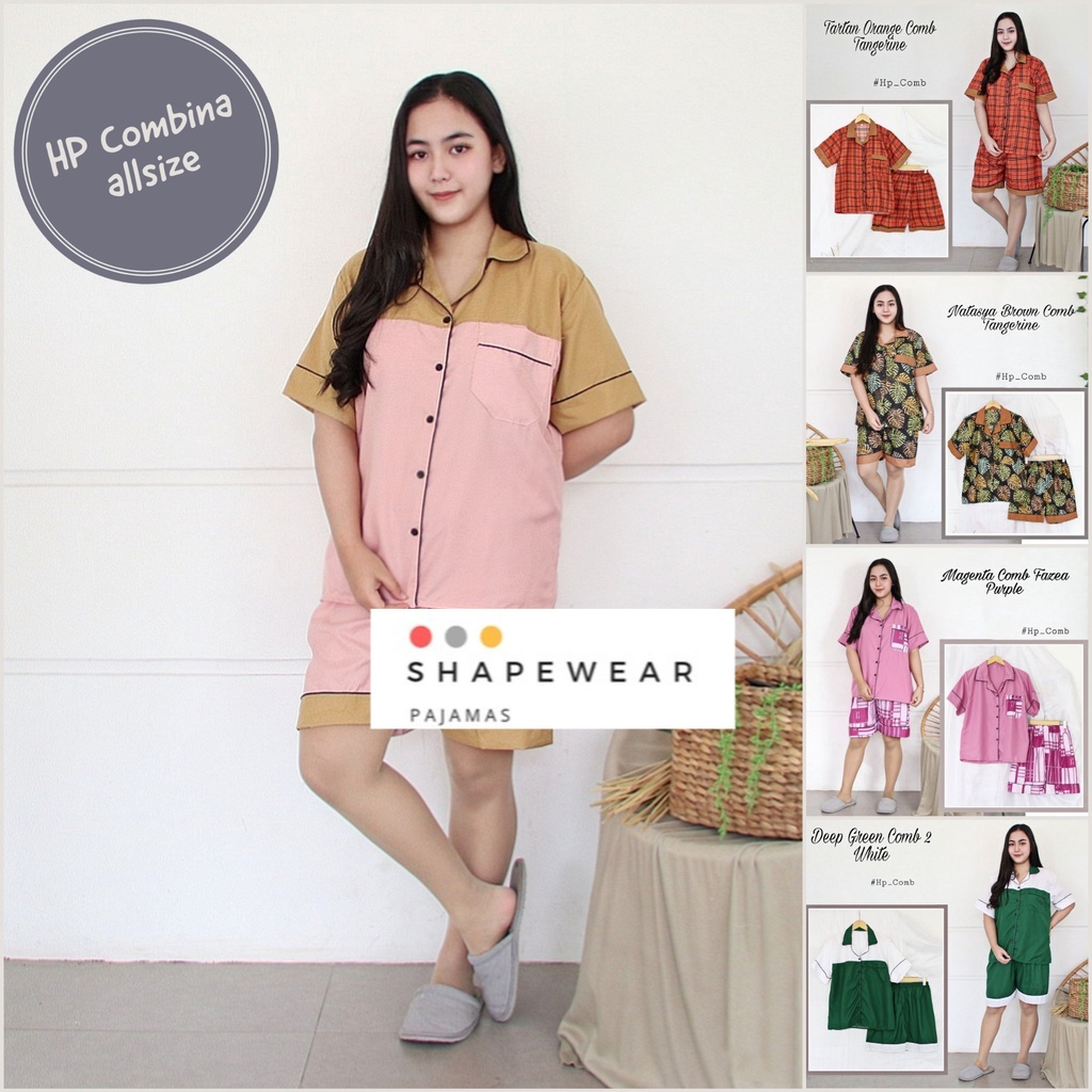 SW piyama murah Dewasa HP Combina Allsize /  Hotpant Combina Saten Apple