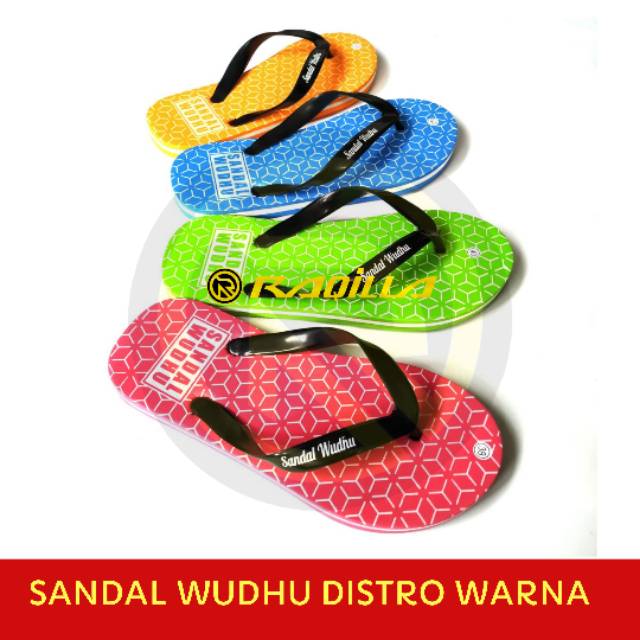 Terlaris paket 10 pasang SANDAL WUDHU DISTRO WARNA