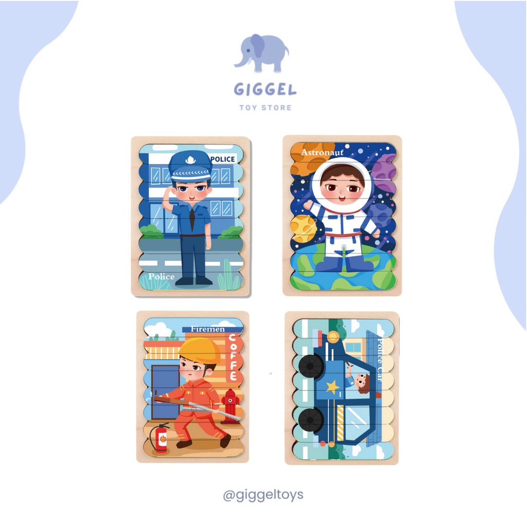 [ Giggel ] Mainan Edukasi Puzzle Kayu Anak / Popsicle puzzle / Wooden sticks puzzle / Puzzle batang kayu