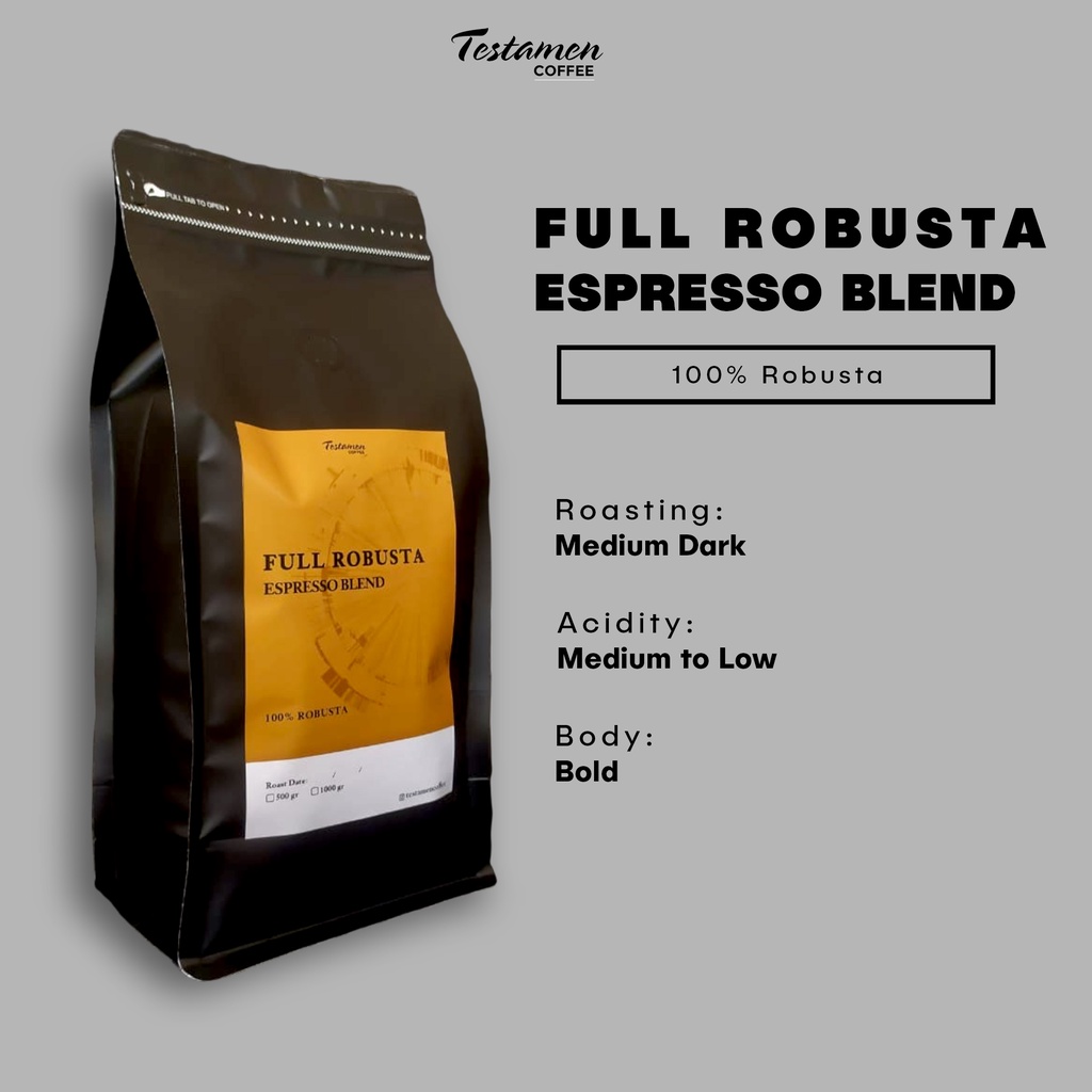 

KOPI FULL ROBUSTA / KOPI ESPRESSO BLEND / BIJI KOPI / ESPRESSO / ROBUSTA