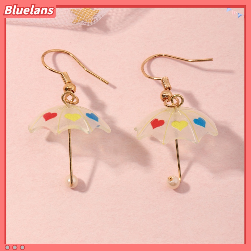 1 Pasang Anting Kait Wanita Bentuk Payung Warna Kontras Untuk Pernikahan
