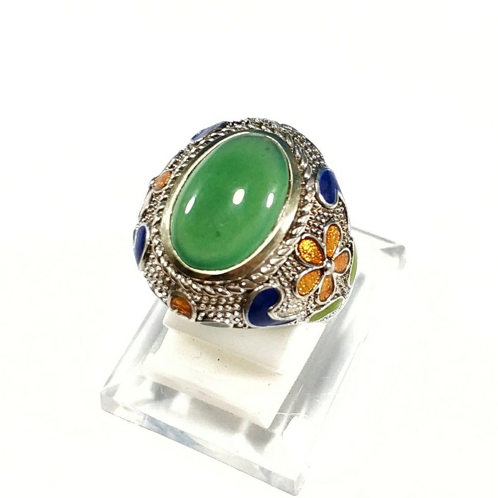 CINCIN NATURAL BATU AKIK GREEN CHALCEDONY IJO BOTOL GARUT