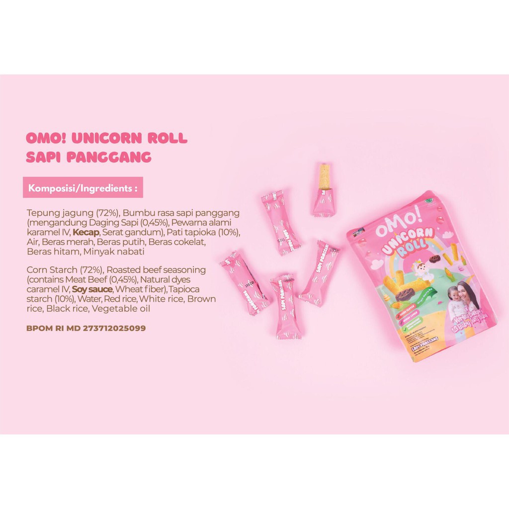 OMO! Healthy Snack Unicorn Roll / Snack Sehat Cemilan Anak Bayi