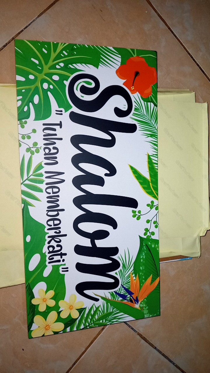 Hiasan Dinding Rohani Shalom Walldecor Nasrani Kristen Katolik Poster Kayu Salam Shalom