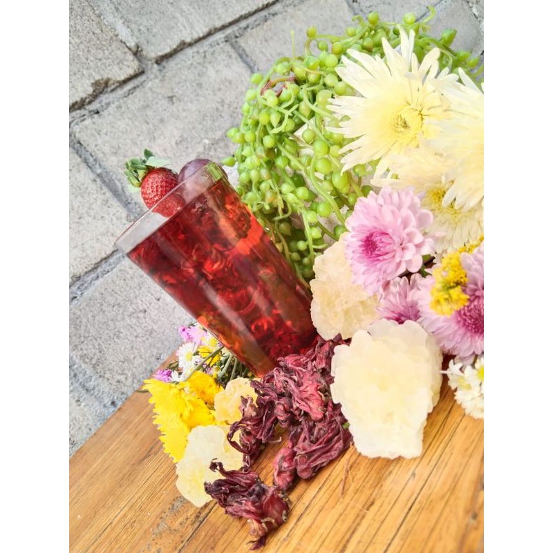 

teh bunga rosella + daun mint