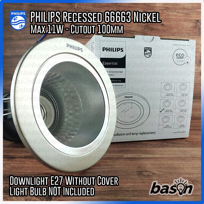 PHILIPS 66663 Nickel | Rumah Lampu 3.5&quot; Downlight Recessed E27