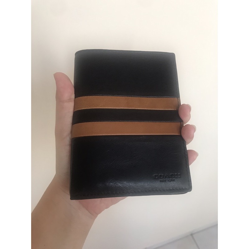 Coach Men Passport Case Leather Preloved (Second but New) Dompet Passport Original