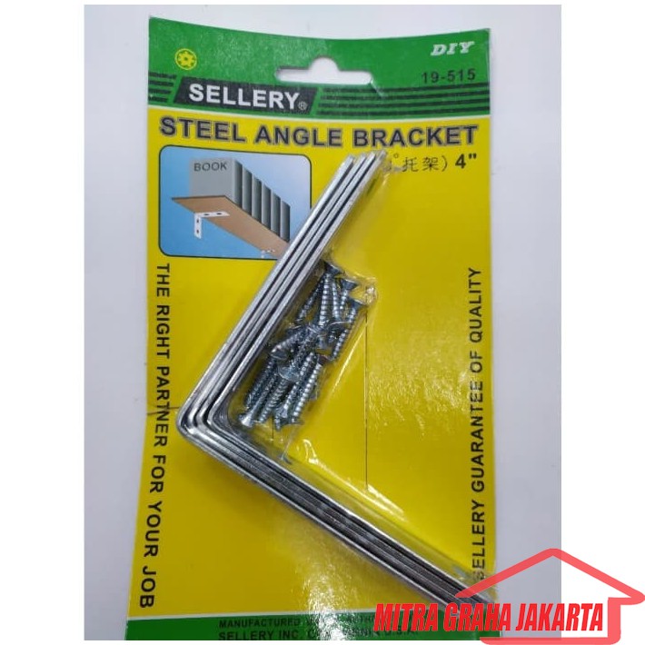SELLERY Siku Besi L Siku Rak Penyangga Meja Kursi TV Ambalan 10cm MGJ