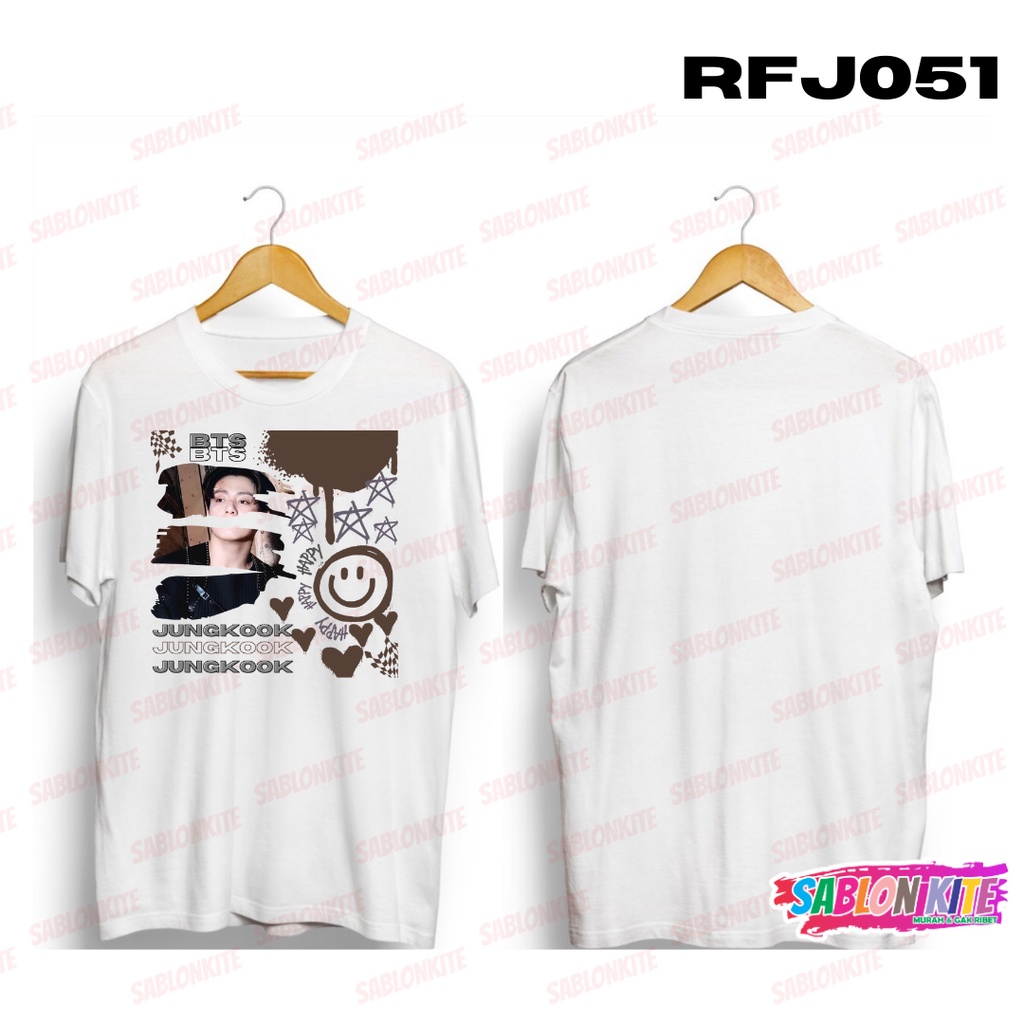 MURAH!!! KAOS KPOP JUNGKOOK SMILEY PAINT RFJ051 COMBED 30S