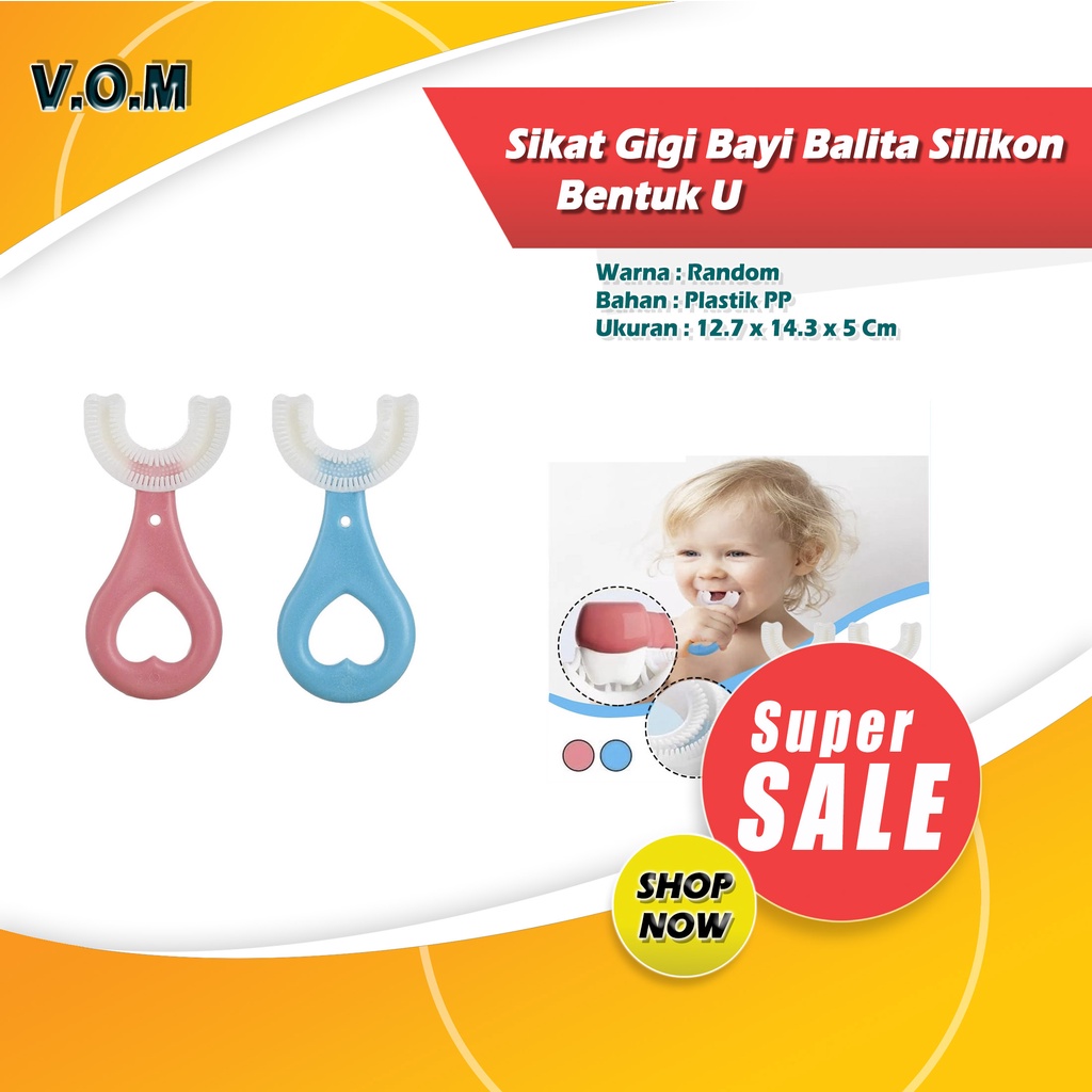 Sikat Gigi Bayi Balita Silikon Bentuk U Baby Training Toothbrush 0774