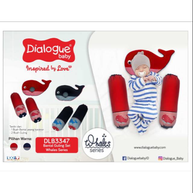 Cuci gudang Bantal guling bayi whales series DLB3347