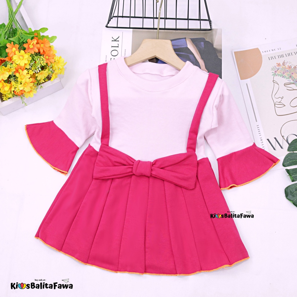 Overall Kirei uk Bayi 3-12 Bulan / IMPORT Dres Anak Perempuan Lengan Panjang Baju Gaun Pesta Adem Murah Babycinnamon