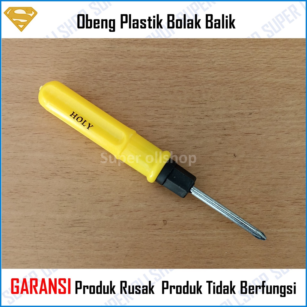 Obeng Plastik Bolak Balik 3 inch 4 inch / Obeng Plus Minus / Obeng Belimbing Kecil Gagang Plastik