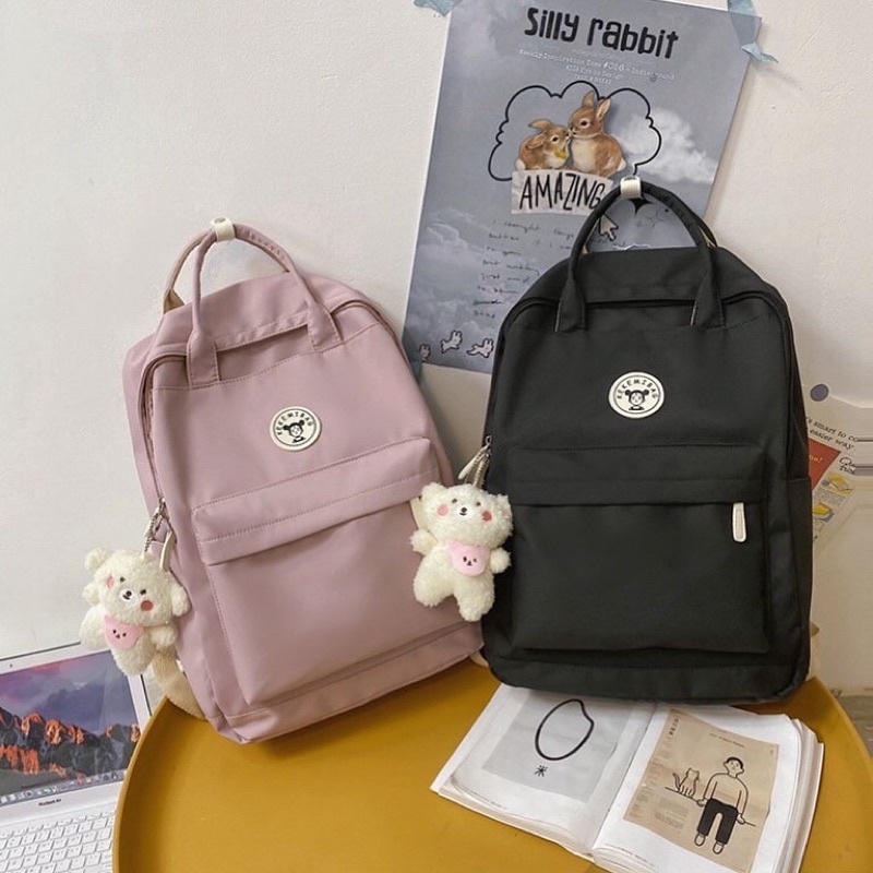 Mores Tas Ransel Laptop Wanita Pastel Micha Korean Nilon backpack Import polos Tas sekolah lucu kuliah remaja